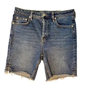 Free People  Womens Bermuda Jean Shorts‎  Size  29 Cadet Blue Denim